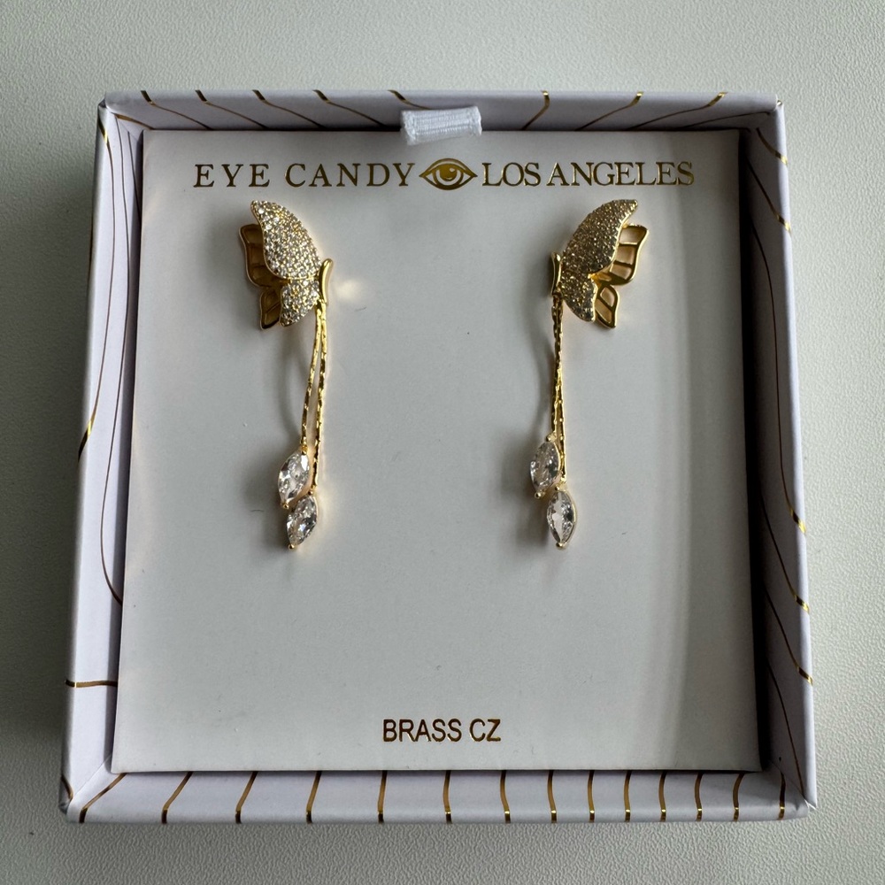 Eye Candy Butterfly Hanging Earrings